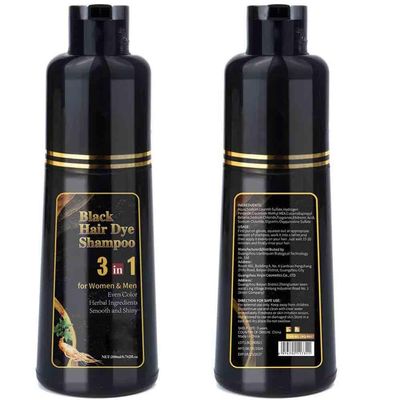 3 in 1 Black Hair Darkening Shampoo for Gray Hair Fast Effective Repair Whtie Gray White Color Dye To Natural Hair 200ML