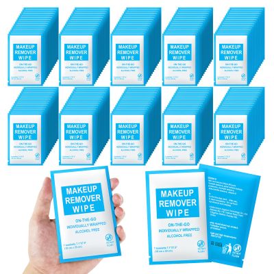 FAOEHN Makeup Remover Wipes Individually Wrapped Pack of 30,Avocado Scent 7x7.9 inch Blue Travel Size Facial Cleansing Wipes Towelette for Face Cleansing,Skin Care,Hotel,Camping,Gym,Office