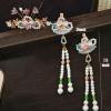 Ancient-style hair accessories set: hairpins, hair crown, hair ornaments, tassel hairpins, classical Hanfu, ethereal hair crown, period costume accessories view 2