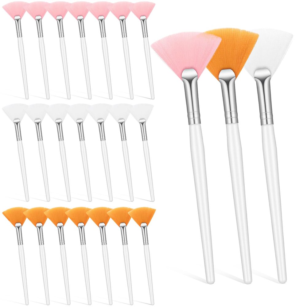 21 Pcs Fan Brushes Facial Applicator Brush Soft Makeup Mask Applicators Esthetician Cosmetic Brush Flat Head Mask Applicator for Women Girls Mud Clay Masks Makeup