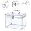 jojomis Acrylic Makeup Case Artists Train Organizer Crown Box Clear Cosmetic Organizer for Jewelry 10.24x7.48x7.87 inch- Clear view 2
