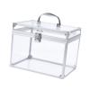 jojomis Acrylic Makeup Case Artists Train Organizer Crown Box Clear Cosmetic Organizer for Jewelry 10.24x7.48x7.87 inch- Clear view 3
