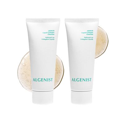 Algenist GENIUS Liquid Collagen Foaming Facial Cleanser - Travel Size Hydrating Face Wash & Makeup Remover with Alguronic Acid and Microalgae Oil to Nourish & Restore Skin's Radiance (1.5 oz, 2 count)