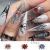 BAIYIYI 20Pcs 3D Spider Nail Charms, Gothic Acrylic Nails Decorations with Rhinestones, Halloween Manicure Jewelry, Black Red Blue Spider Studs for Nail Art DIY Accessories (Blue) view 4