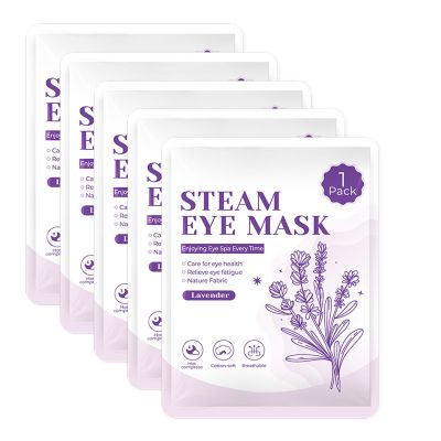 5 Packs Steam Eye Masks For Dry Eyes, Eye Heating Pad Warm Compress For Eyes Stress Relief, Disposable Heated Eye Mask Travel Essentials, Spa Relaxing Self Care Gifts For Women (Large, Lavender)