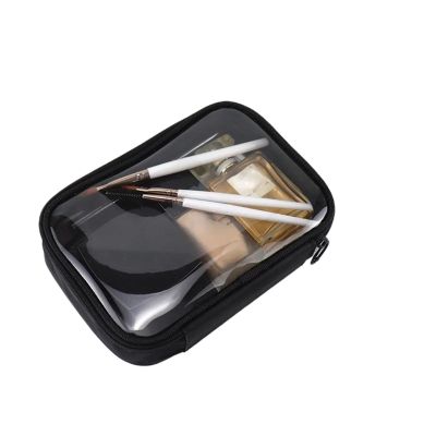 DSWMY Cosmetic Bags Bag 2pcs Transparent Women Make Up Case Travel Zipper Clear Makeup Beauty Wash Organizer Bath Toiletry Kit for Storing Cosmetics(Black M)