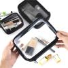 DSWMY Cosmetic Bags Bag 2pcs Transparent Women Make Up Case Travel Zipper Clear Makeup Beauty Wash Organizer Bath Toiletry Kit for Storing Cosmetics(Black M) view 4
