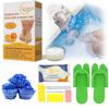 6-Step Foot Care System with Epsom Salt Soak, Callus Remover Gel, Sugar Scrub, Collagen Mask, Shea Butter Lotion, Massage Oil Candle + Disposable Pedicure Kit 5-1, Liner & Slippers. Orange 50 Set view 1