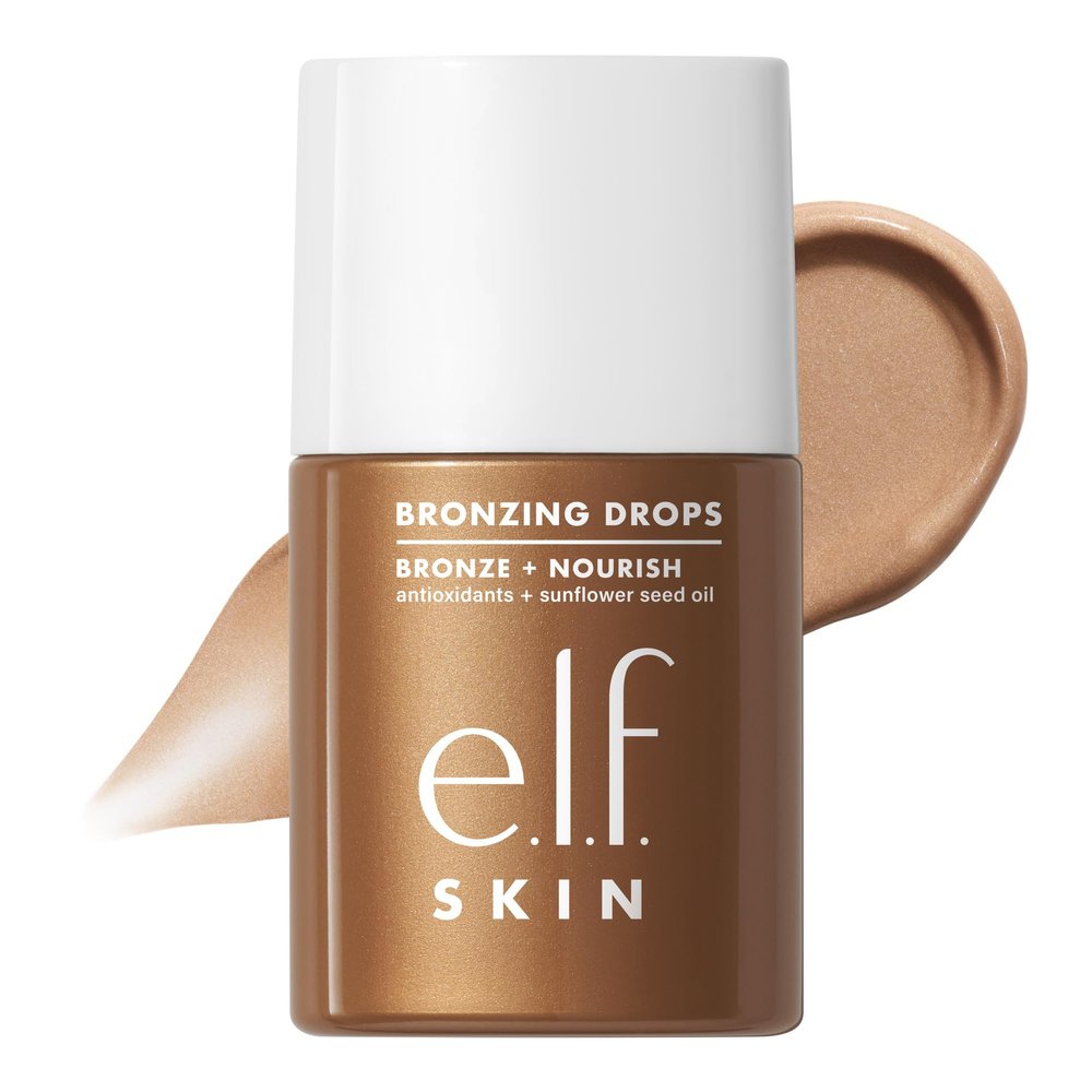 e.l.f. SKIN Bronzing Drops, Liquid Face Tinted Serum with Vitamin E & Sunflower Oil, Vegan & Cruelty-Free, Fair Gold