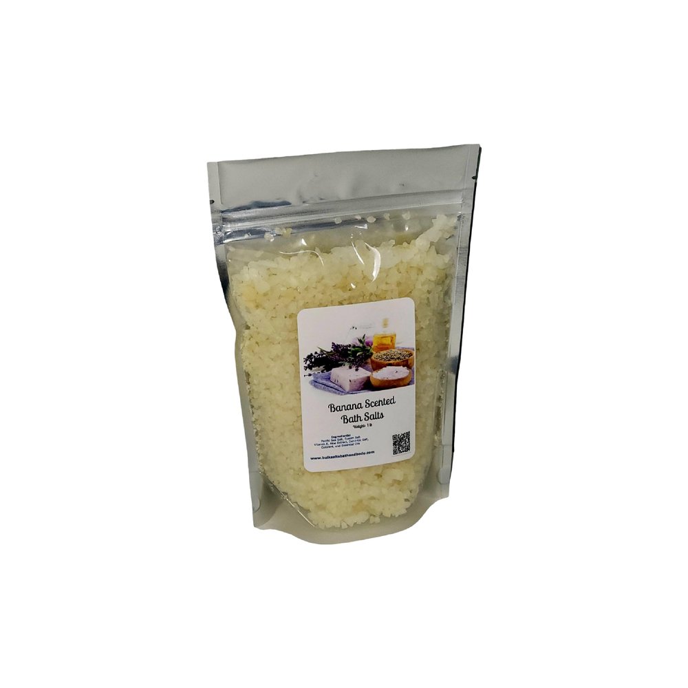 Bath Salts | 1lb Bag (16oz.) | Choose Your Scent | Epsom Salt | Sea Salt| Bathing | Body Care | Beauty | Relaxation | Spa | Pedicure | Manicure | Soak (Banana)
