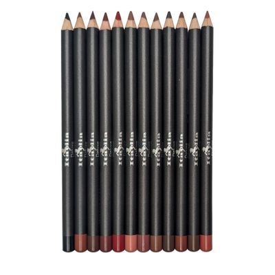 Italia Deluxe Professional Fine Tip Lip Liner & Eyeliner Pencils, Long Lasting, Brown Assorted Colors, 12 Count