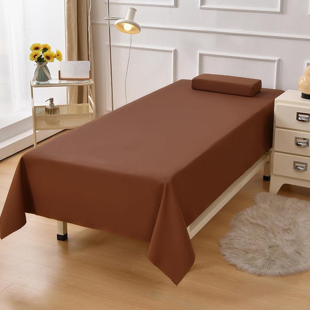 Brown,100 * 200cm,LDLCYCN Waterproof Beauty Bed Sheet Without Hole Reusable Spa Massage Bed Sheet PU Leather Oilproof Spa Bed Cover Spa Linen Massage Bed Table Sheet Couch Cover Sheet