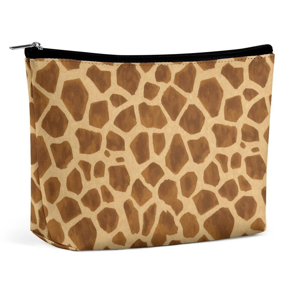 Meaudiwes Womens Giraffe Skin Makeup Bag, Travel Cosmetic Make Up Pouch Packing Bags, Portable Waterproof Aesthetic Toiletry Storage Bag Women Gift