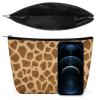 Meaudiwes Womens Giraffe Skin Makeup Bag, Travel Cosmetic Make Up Pouch Packing Bags, Portable Waterproof Aesthetic Toiletry Storage Bag Women Gift view 3