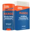 Mando Whole Body Deodorant Two Piece System - 2.6 oz Smooth Solid Stick & 5.0 oz 4 in 1 Acidified Cleansing Bar - Aluminum & Baking Soda Free Odor Control - Doctor Developed - 2 pc Bundle (Pro Sport) view 1