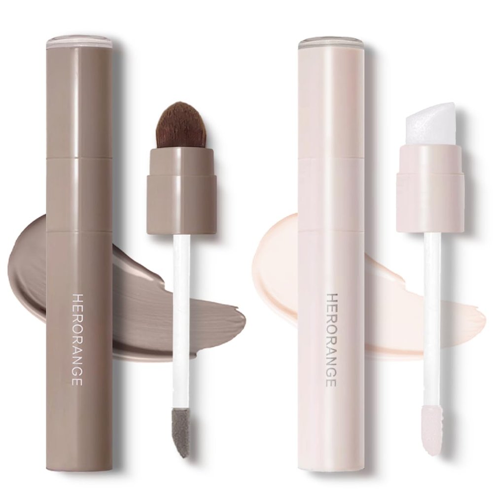 2PCS Cool Toned Liquid Contour & Highlighter Stick for Fair Pale Light Skin, Grey Nose Contour Sitck, Cream Face Shaping Makeup Kit Long-Lasting & Matte Finish Vegan & Cruelty-Free#01 Cool Toned Set