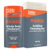 Mando Whole Body Deodorant Two Piece System - 2.6 oz Smooth Solid Stick & 5.0 oz 4 in 1 Acidified Cleansing Bar - Aluminum & Baking Soda Free Odor Control - Doctor Developed - 2 pc Bundle (Mt Fuji) view 1