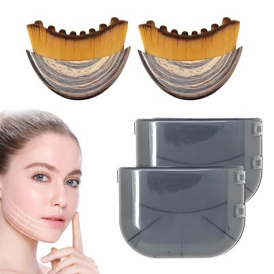 2 Pcs Lymphatic Contour Face Brush,Contour Face Brush,Lymphatic, Anti-Puffiness, Detox & Lift,Supports Circulation,Improves Skin Glow & Absorption