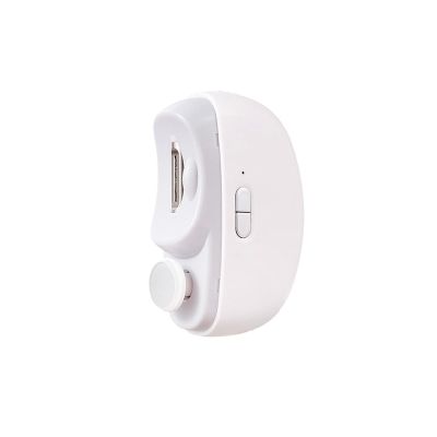2-in-1 Electric Nail Clipper, Auto-Trim Nails, Light-Up Design, Rechargeable, Nail Buffing Tool (White)