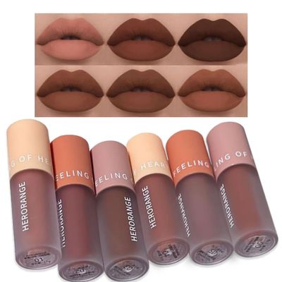 2-in-1 Velvet Eye and Lip Mousse Set, Matte Long-Lasting Waterproof Makeup, 3 Shades for Stage Performance, Holiday Gift (A+B6) (A+B 6 pieces)