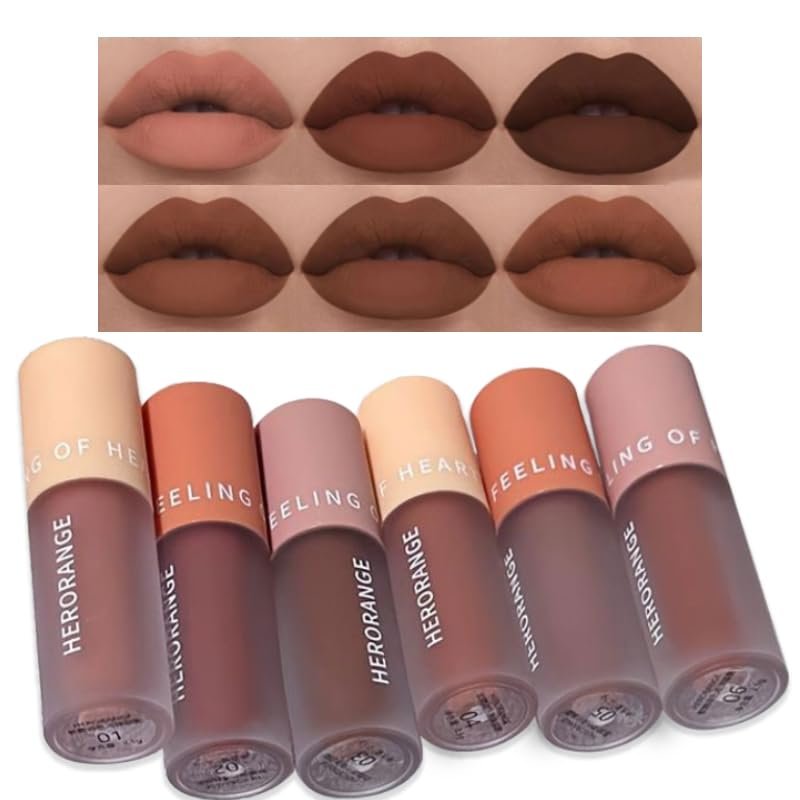 2-in-1 Velvet Eye and Lip Mousse Set, Matte Long-Lasting Waterproof Makeup, 3 Shades for Stage Performance, Holiday Gift (A+B6) (A+B 6 pieces)