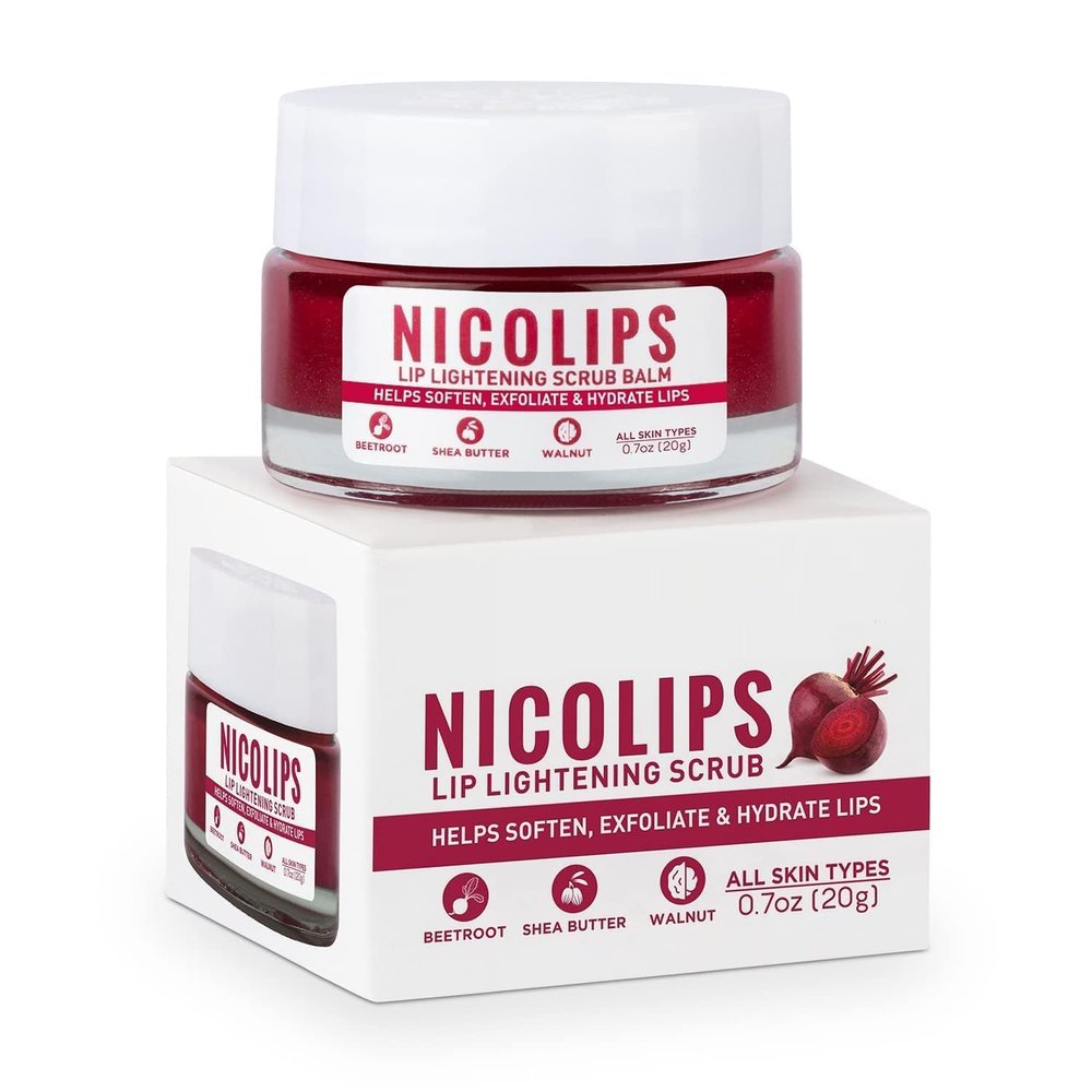 Nico.Lips Lip Scrub Balm Brightening Dark Lips for Men and Women Dry Lips/Smoker/Chapped Lip & Lipstick Stains Removal Lipcare, 20 g (Pack Of 2)