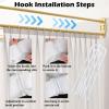 Beauty Salon Privacy Partition Divider Curtain, U-shape Hanging Curtain Rod/Pole with Yellow White Gray Curtains, Dressing Changing Room for Massage Parlor Shower(Yellow set,200cm/6.5ft) view 3