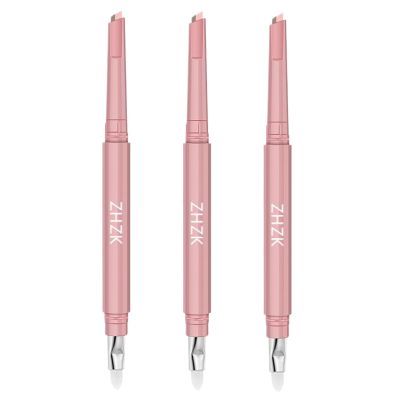 3 Pieces Double-Ended Under Eye Highlighter Stick - Long-Lasting, Smudge-Proof, Waterproof Pencil for Contouring and Eye Brightening (Pink-Beige-Brown)(Warm)