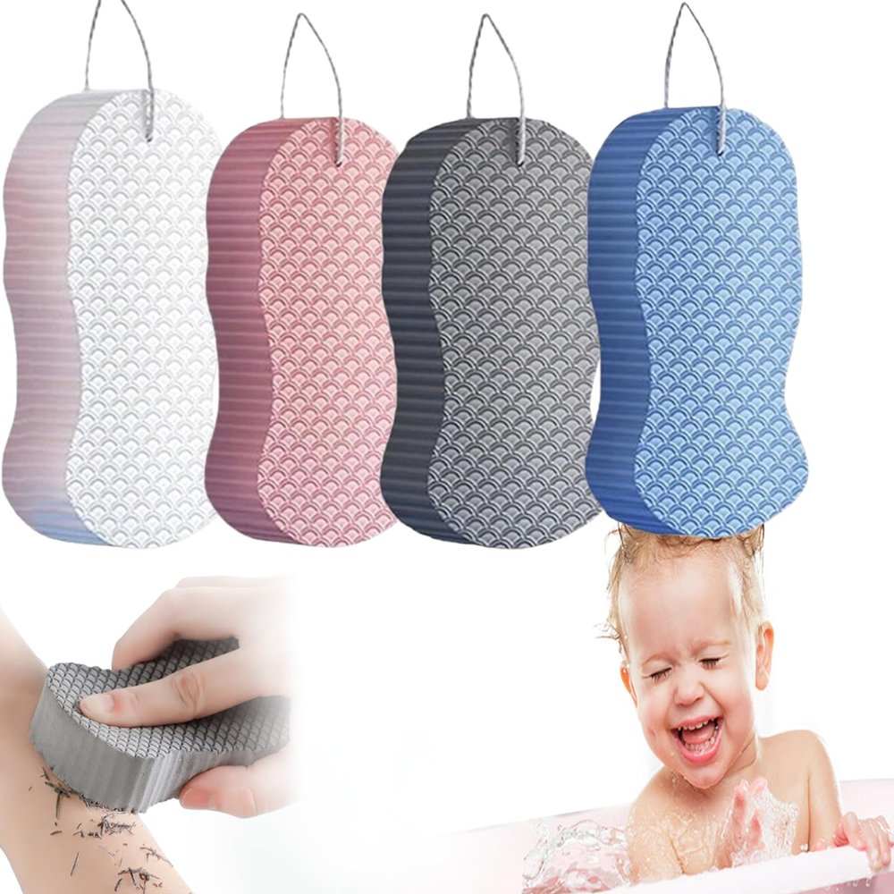 3D Bath Scrub Sponge, Magic Exfoliating Scrub, 2026 New Spa Level Bath Sponge, Magic Body Scrubber Bath Exfoliating Scrubs Sponges Shower Brush, Esponja Exfoliante para Cuerpo (4MIX)