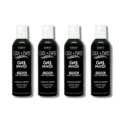 EBIN NEW YORK Curly Hair Mousse  4x Curl & Twist Curl Volumizing Mousse Foam for Definition and Shine Bundle Argan and Keratin Oils  Lightweight Styling and Hold  Gift Set (4 Items