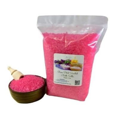 Bath Salts | 4lb Bag (64oz.) | Choose Your Scent | Epsom Salt | Sea Salt| Bathing | Body Care | Beauty | Relaxation | Spa | Pedicure | Manicure | Soak (Rose Petal)