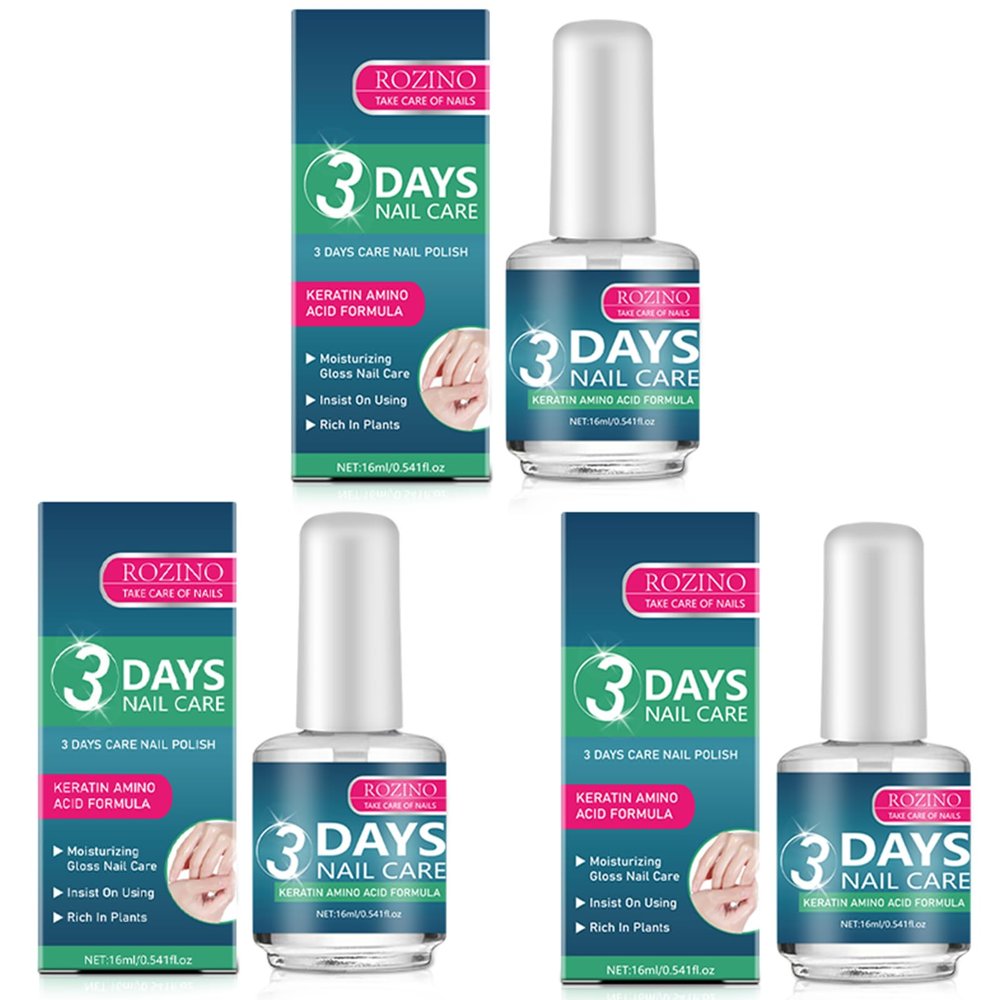 3 PACK Nail Care-Keratin & Amino Acid Clear Nail Treatment Oil with Aloe Vera, Lavender, Rosemary, Macadamia nut Seed Oil, Moisturizing and Conditioning 16ml*3 (3 * 16ml)