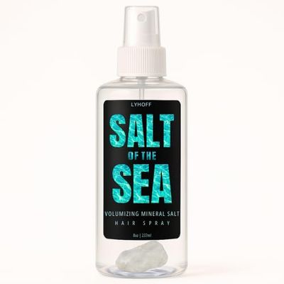 Organic Sea Salt Spray for Hair Women & Mens Unscented Based Sea Salt Spray 8oz with Ancient Unrefined Sea Salt | Natural Volume, Beach Waves, Non-Sticky (8oz, Unscented)