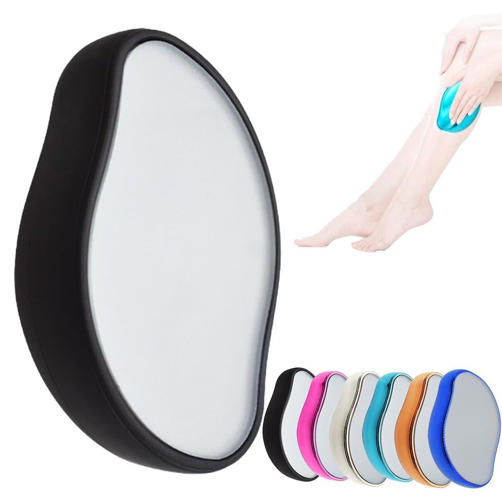 Crystal Hair Eraser for Women & Men - Reusable Nano Glass Hair Remover | Painless Exfoliation, Ideal for Legs, Arms & Back(Black,Powerful Style)