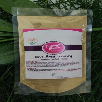 100% Natural,17 Herbals Bath Powder,Sunnipindi Herbal, Nalangu Maavu for Skin,Face Pack Mask,100g