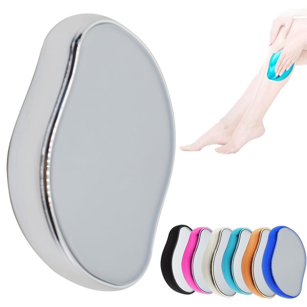 Crystal Hair Eraser for Women & Men - Reusable Nano Glass Hair Remover | Painless Exfoliation, Ideal for Legs, Arms & Back(Silver,Powerful Style)
