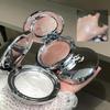 Luxurious single and triple diamond shimmer highlighter set in rose gold and pearly cream shimmer for long-lasting brightening of the face and eyes () (03# Shining Pink Highlight) view 3