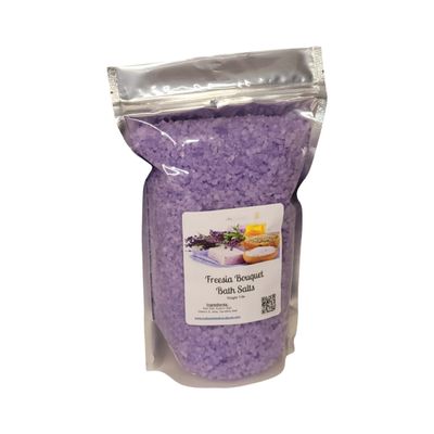 Bath Salts | 4lb Bag (64oz.) | Choose Your Scent | Epsom Salt | Sea Salt| Bathing | Body Care | Beauty | Relaxation | Spa | Pedicure | Manicure | Soak (Freesia Bouquet)