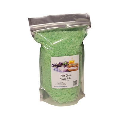 Bath Salts | 4lb Bag (64oz.) | Choose Your Scent | Epsom Salt | Sea Salt| Bathing | Body Care | Beauty | Relaxation | Spa | Pedicure | Manicure | Soak (Pear Glace)