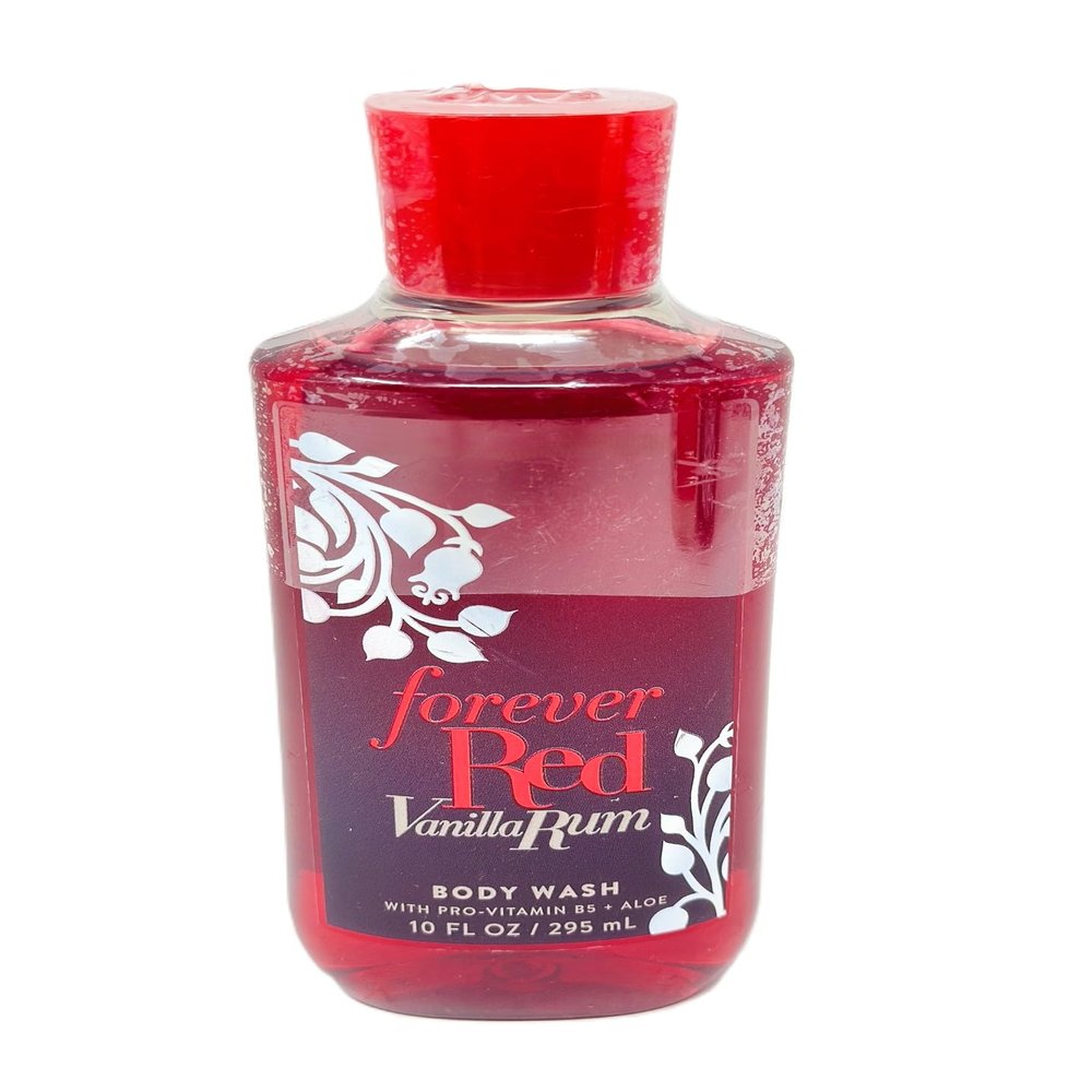 Bath and Body Body Wash with pro Vitamin b5 + Aloe/Shower gel (10 FL OZ / 295 ml, Forever Red Vanilla Rum)
