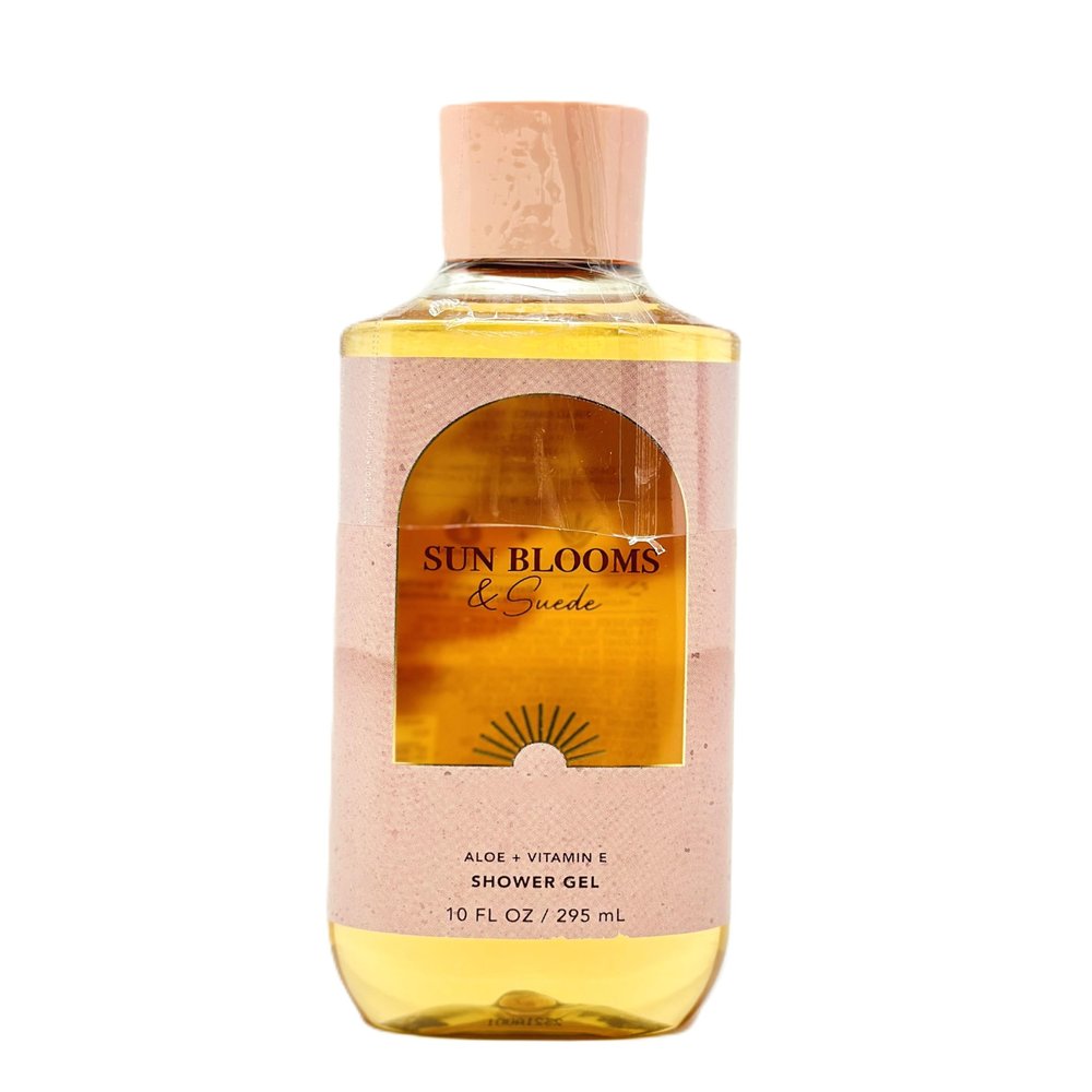 Bath and Body Body Wash with pro Vitamin b5 + Aloe/Shower gel (10 FL OZ / 295 ml, Sun Blooms & Suede)