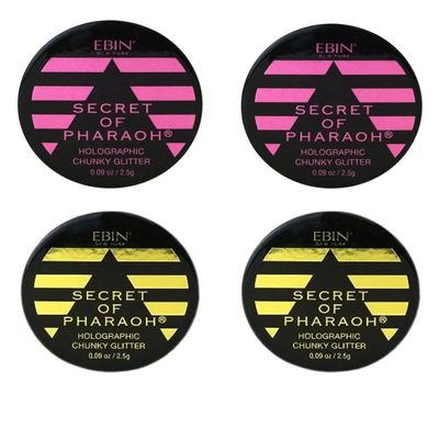Chunky Glitter  Secret of Pharaoh Holographic Chunky Glitter  Pink Passion and Gold Empire by EBIN NEW YORK Bundle  Shimmering, Iridescent for Face, Hair, and Body  Gift Set (4 Items)