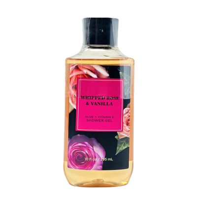 Bath and Body Body Wash with pro Vitamin b5 + Aloe/Shower gel (10 FL OZ / 295 ml, Whipped rose & Vanilla)