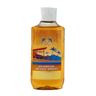 Bath and Body Body Wash with pro Vitamin b5 + Aloe/Shower gel (10 FL OZ / 295 ml, Sparkling Orange Spritz)