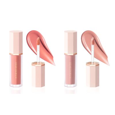 DEARDAHLIA Petal Drop Blush Duo  Flesh & Barely (0.14 oz Each)  Weightless Buildable Liquid Blush with Skincare-Infused Formula, High-Pigment, Long-Lasting Dewy Finish | Korean Vegan, Cruelty-Free