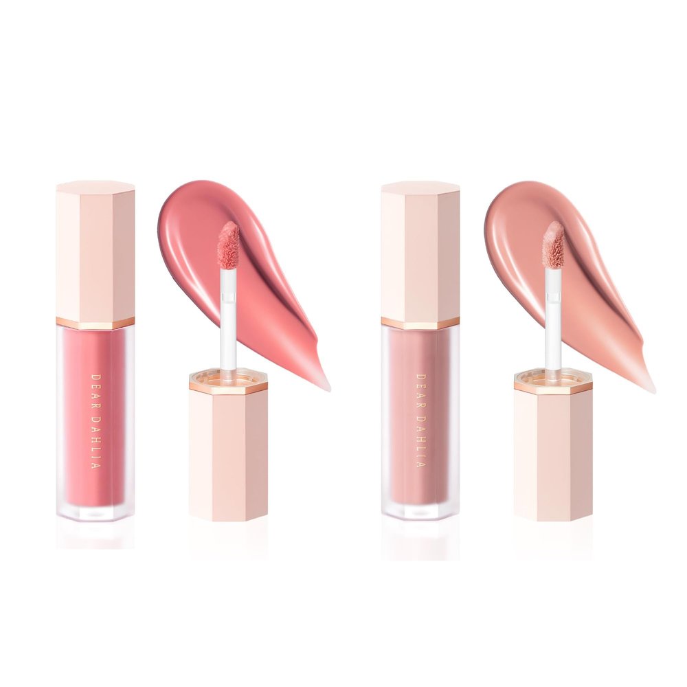 DEARDAHLIA Petal Drop Blush Duo Dreamy & Barely (0.14 oz Each) Weightless Buildable Liquid Blush with Skincare-Infused Formula, High-Pigment, Long-Lasting Dewy Finish | Korean Vegan, Cruelty-Free