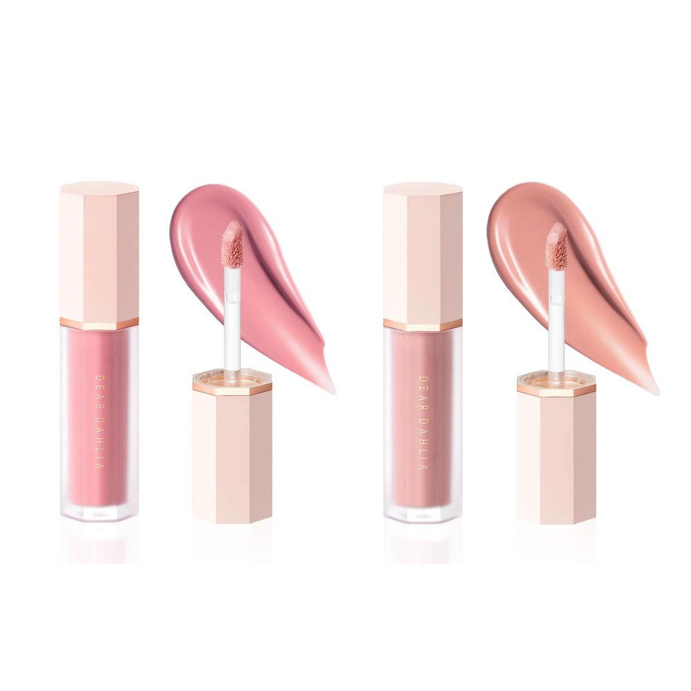 DEARDAHLIA Petal Drop Blush Duo Softie & Barely (0.14 oz Each) Weightless Buildable Liquid Blush Skincare-Infused Formula High-Pigmen, Long-Lasting Dewy Finish Vegan, Cruelty-Free Korean Makeup