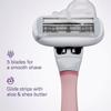 Flamingo Razors for Women, 1 Razor (Rose) Handle, 1 Razor Blade Refill, and 1 Shower Holder view 2