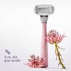 Flamingo Razors for Women, 1 Razor (Rose) Handle, 1 Razor Blade Refill, and 1 Shower Holder view 3