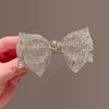 DFWZMQTG Alloy high-end diamond inlaid bow hair clip, shiny rhinestone spring, temperament top view 2